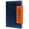 Granatowo-brązowy notes w twardej oprawie w formacie A5 zapinany magnesem - Peterson