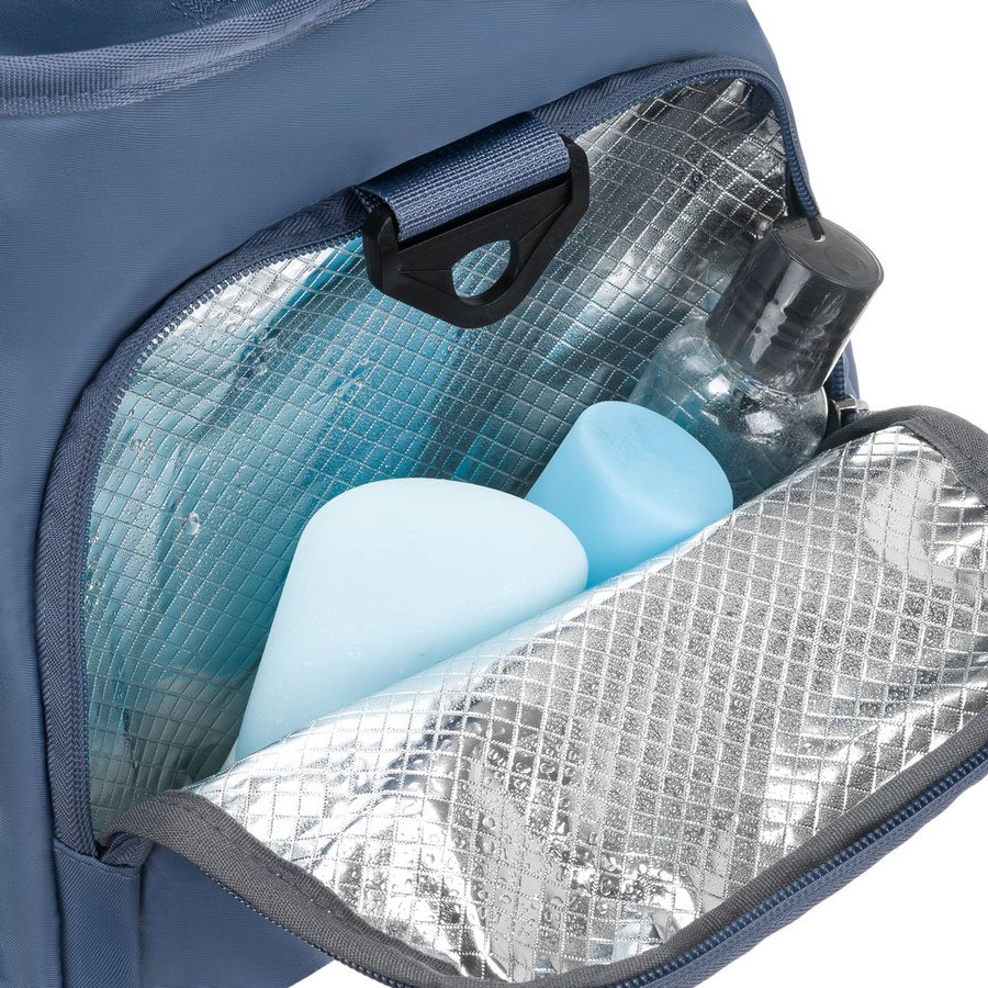 Niebieska, weekendowa torba podróżna wyposażona w uchwyt na walizkę - Peterson