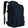Granatowy plecak podróżny z poliestru z miejscem na laptopa, zawieszony na regulowanych szelkach - Peterson