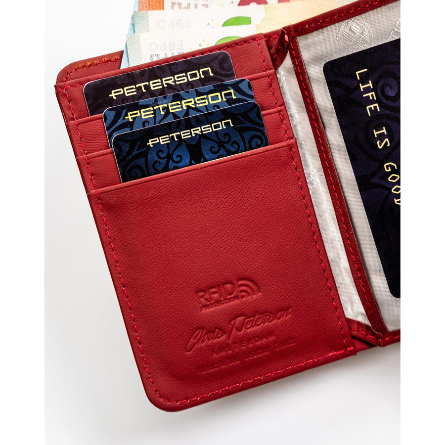 Skórzany portfel damski z suwakiem - Peterson
