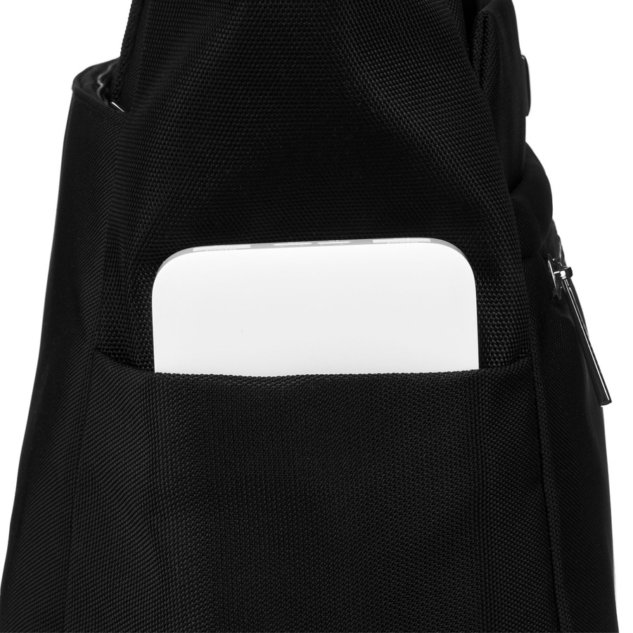 Praktyczna, czarna shopperka damska na ramię - Peterson