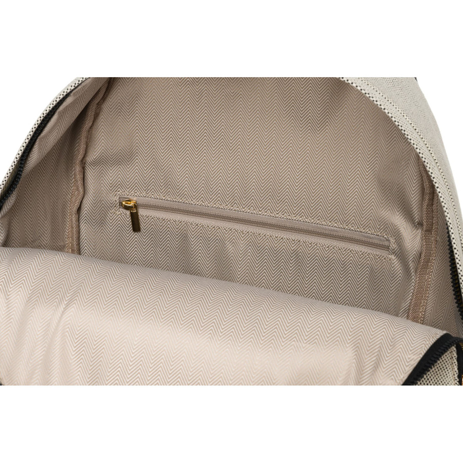 Duży, miejski plecak damski w beżowym kolorze płótno canvas - Peterson