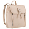 Beżowy, niewielki plecak damski ze skóry ekologicznej wyposażony w nóżki ochronne - Rovicky