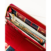 Duży portfel damski z lakierowanej skóry naturalnej w czerwonym kolorze zamykany suwakiem - Peterson