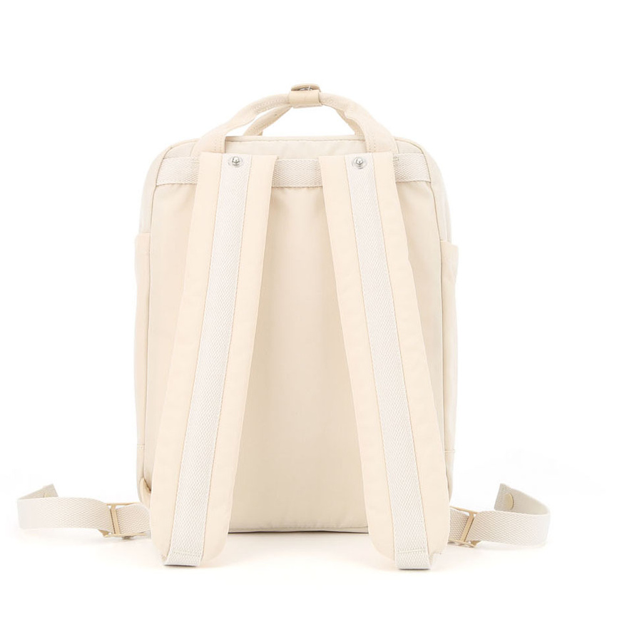 Wodoodporny plecak miejski w kremowym kolorze zamykany suwakiem i zawieszony na regulowanych szelkach - Himawari