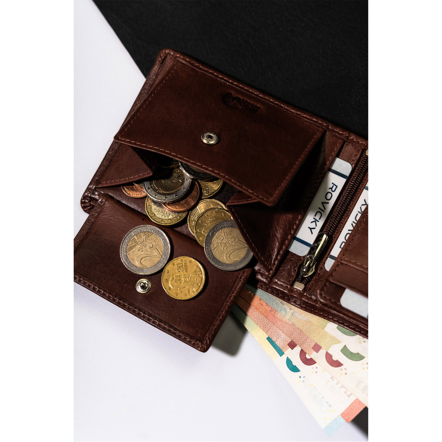 Skórzany portfel męski z motywem patriotycznym - Rovicky