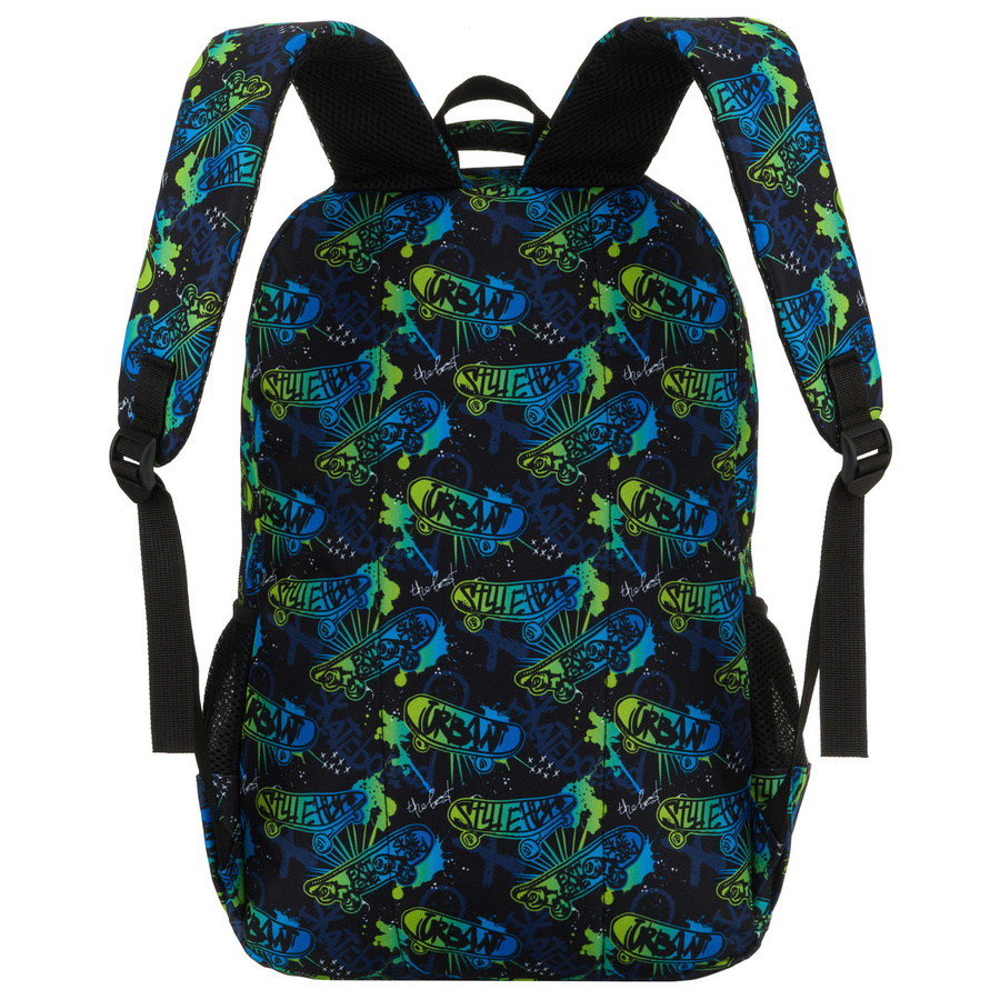 Szkolny plecak z poliestru pokryty wzorem w deskorolki - Peterson