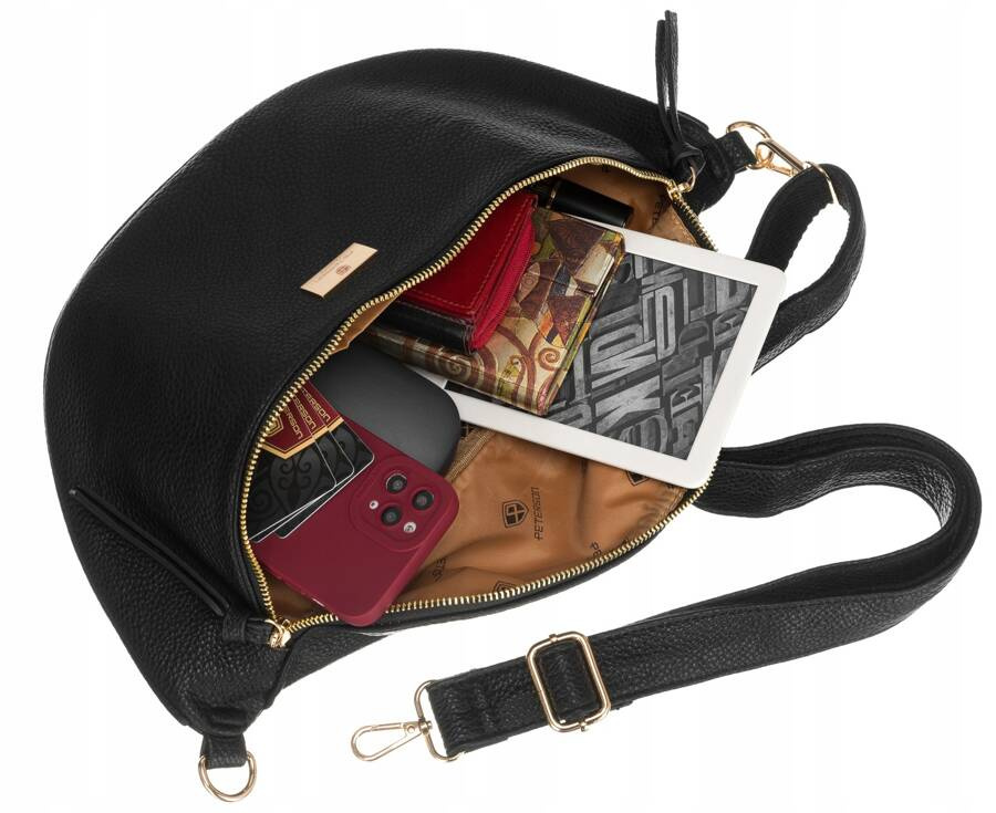 Duża saszetka damska ze skóry ekologicznej - Peterson