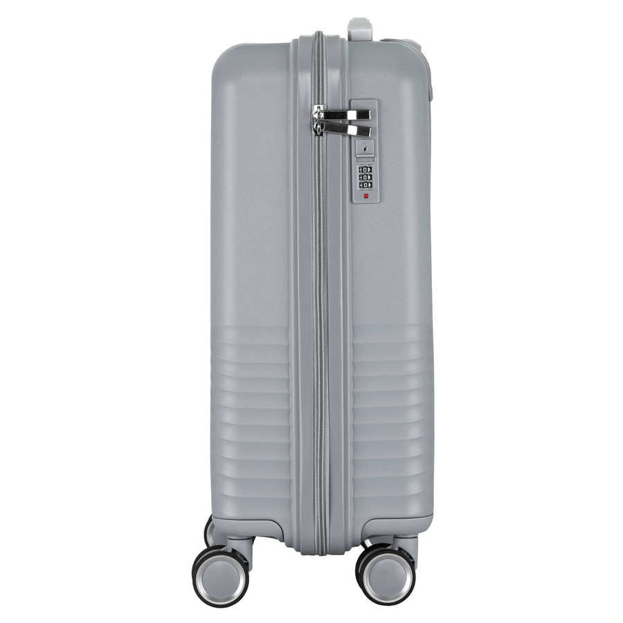 Kabinowa, szara walizka podróżna z teleskopowym uchwytem - Peterson