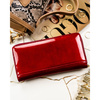 Duży, czerwony portfel damski z lakierowanej skóry naturalnej - Peterson