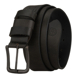 Pasek męski ze skóry naturalnej w czarnym kolorze - Peterson