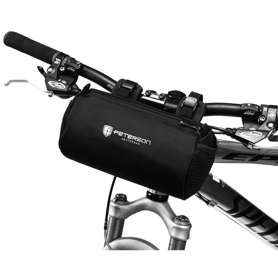 Czarna, wodoodporna sakwa rowerowa na kierownicę - Peterson