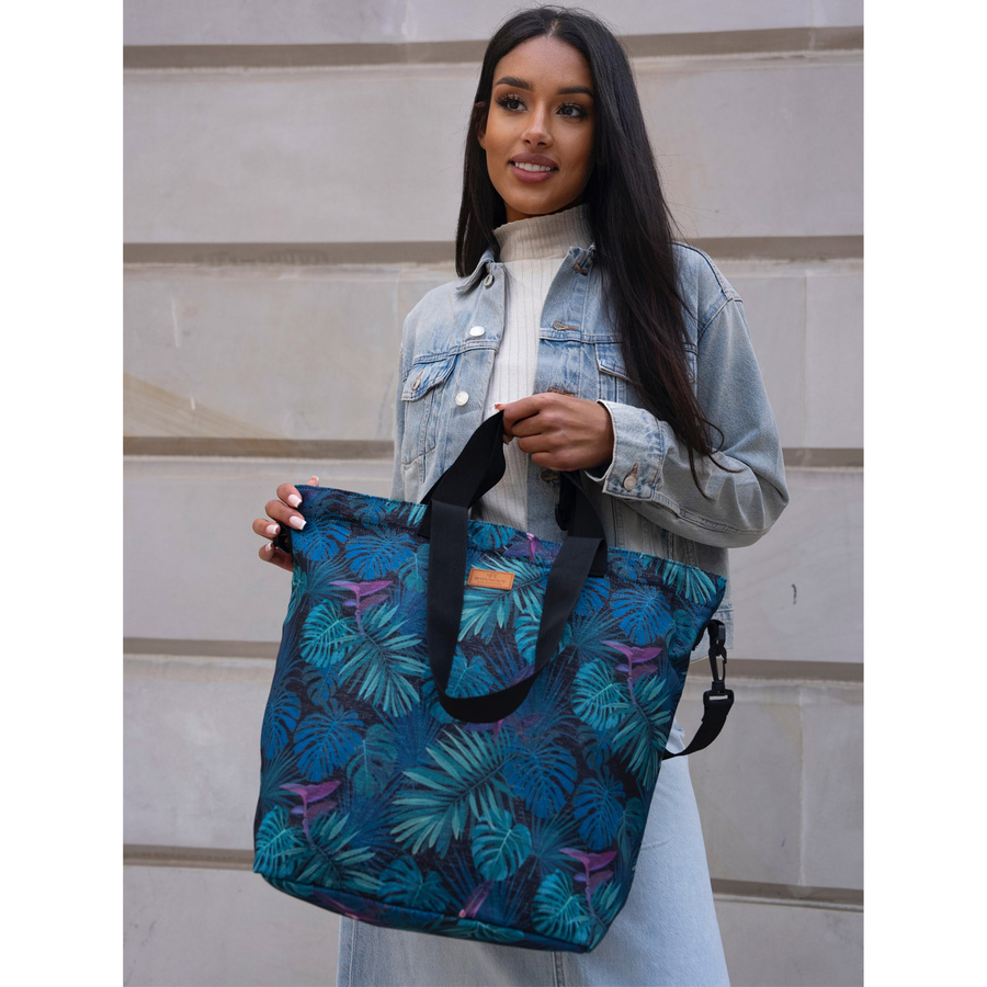 Casualowa torba shopper z zewnętrzną kieszonką - Rovicky