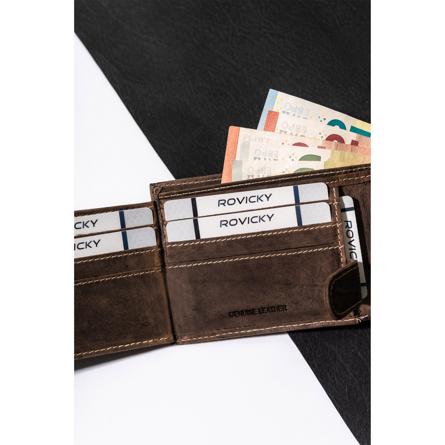 Portfel z naturalnej skóry męski na zatrzask - Buffalo Wild