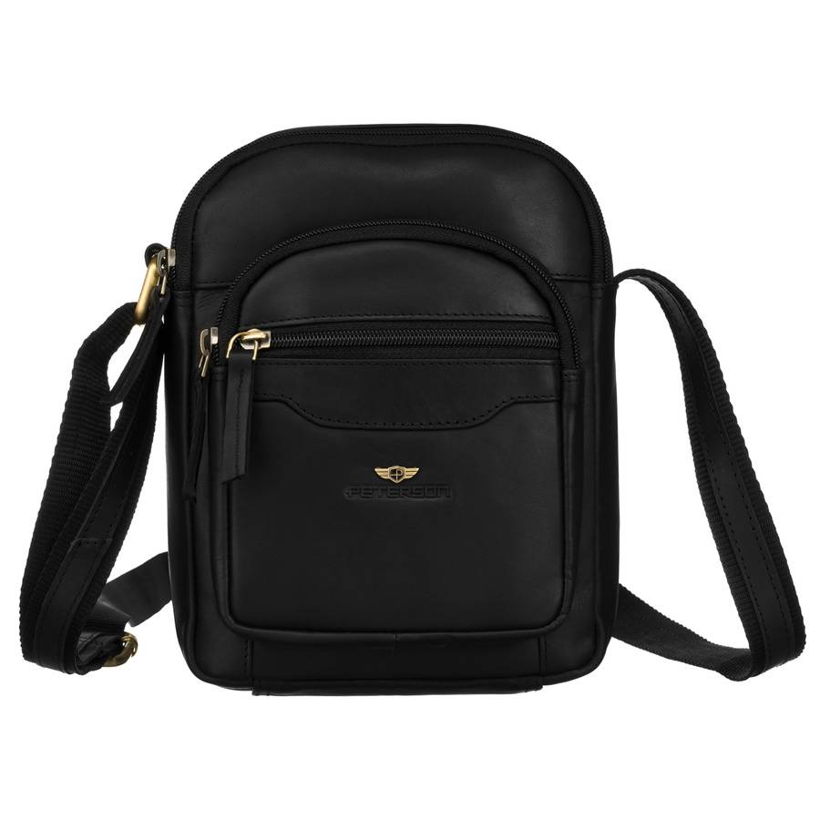 Torba męska naturalna skóra z regulowanym paskiem - Peterson
