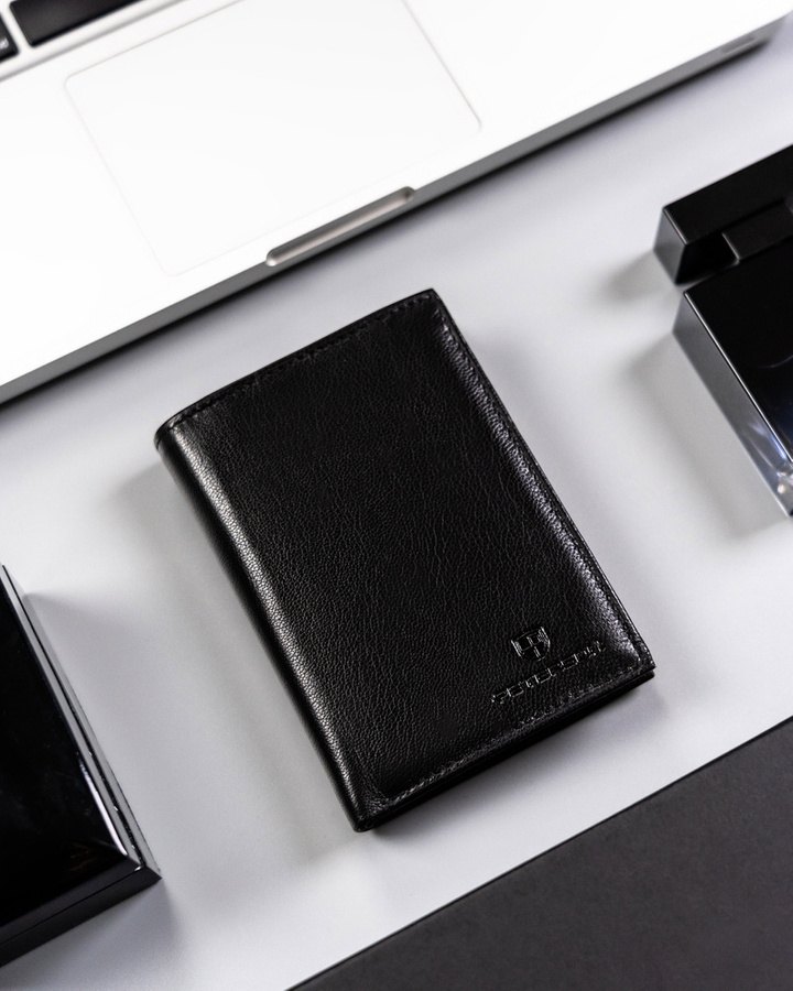 Portfel męski w wersji slim z koziej skóry - Peterson