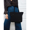 Stylowa shopperka damska z poliestru w czarnym kolorze zawieszona na wygodnych uchwytach - Peterson