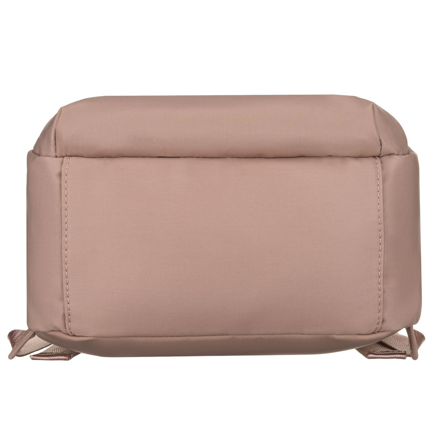 Mały plecaczek damski z nylonu i skóry ekologicznej w różowym kolorze - Peterson