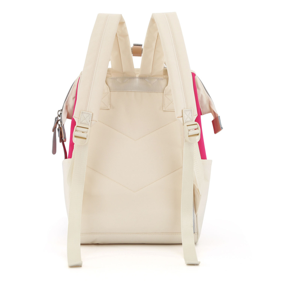 Różowo-ecru plecak miejski z miejscem na laptopa i portem USB - Himawari