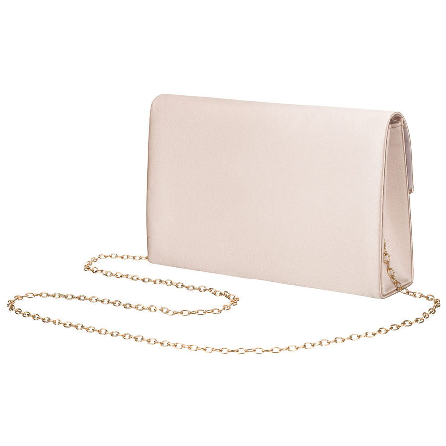 Mała kopertówka damska wykonana z tkaniny syntetycznej w beżowym kolorze - Rovicky