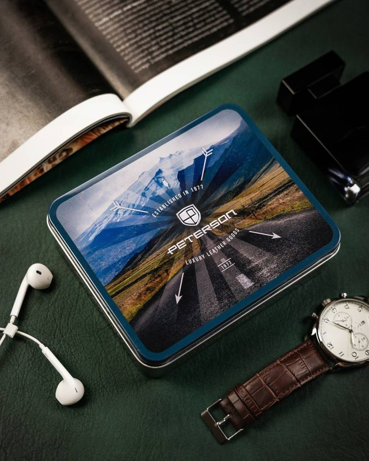 Klasyczny, skórzany portfel męski z systemem RFID - Peterson