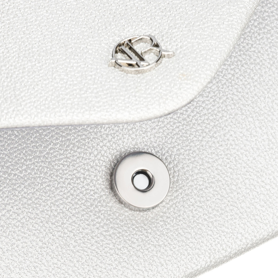 Elegancka kopertówka damska w srebrnym kolorze wykonana ze skóry ekologicznej - Rovicky