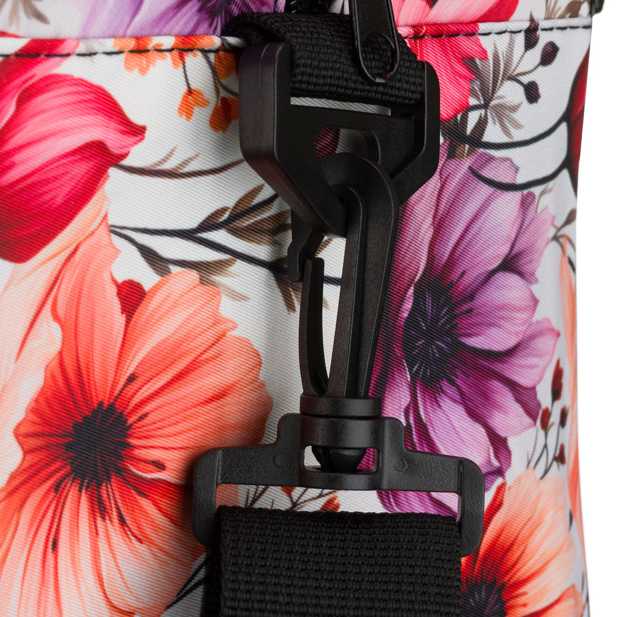 Wielokolorowa torba podróżna z wytrzymałego poliestru z portem USB, pokryta roślinnym wzorem - Rovicky