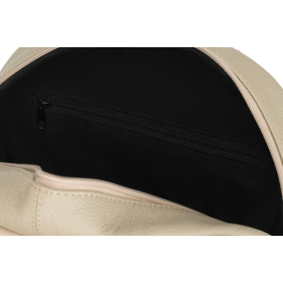 Skórzany, miejski plecak damski w beżowym kolorze - Rovicky