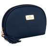 Granatowa kosmetyczka z materiału syntetycznego zamykana suwakiem - Peterson