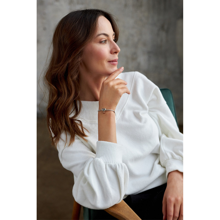 Srebrny charms serce z napisem best friend do modułowej bransoletki - Peterson