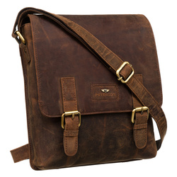 Torba męska ze skóry naturalnej w brązowym kolorze - Peterson