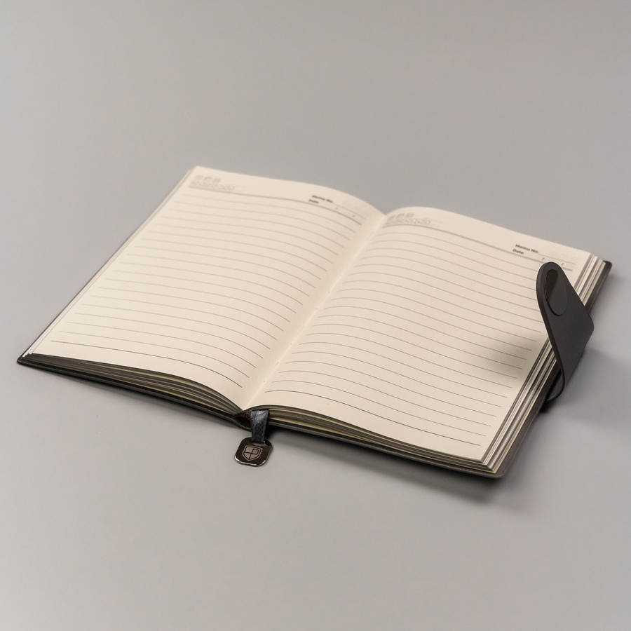 Szary notes w formacie A5 z wbudowaną zakładką - Peterson