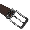 Szeroki pasek męski ze skóry naturalnej w brązowym kolorze z klasyczną klamrą - Peterson