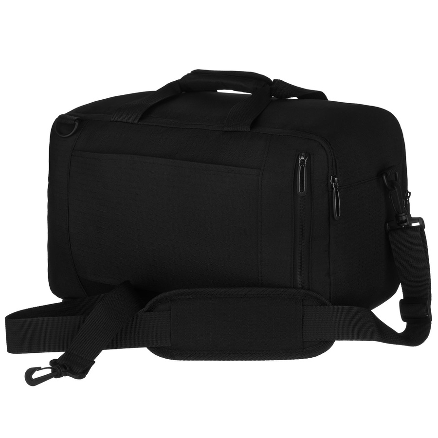 Plecak podróżny w czarnym kolorze zamykany suwakiem, idealny na bagaż podręczny - Peterson