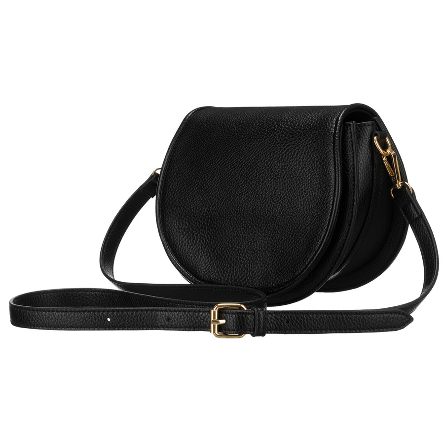 Klasyczna listonoszka damska ze skóry ekologicznej w czarnym kolorze - Peterson