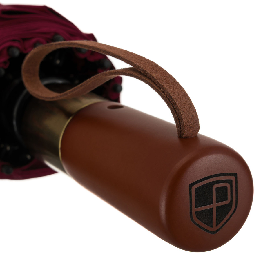 Duży, elegancki i składany parasol w burgundowym kolorze - Peterson