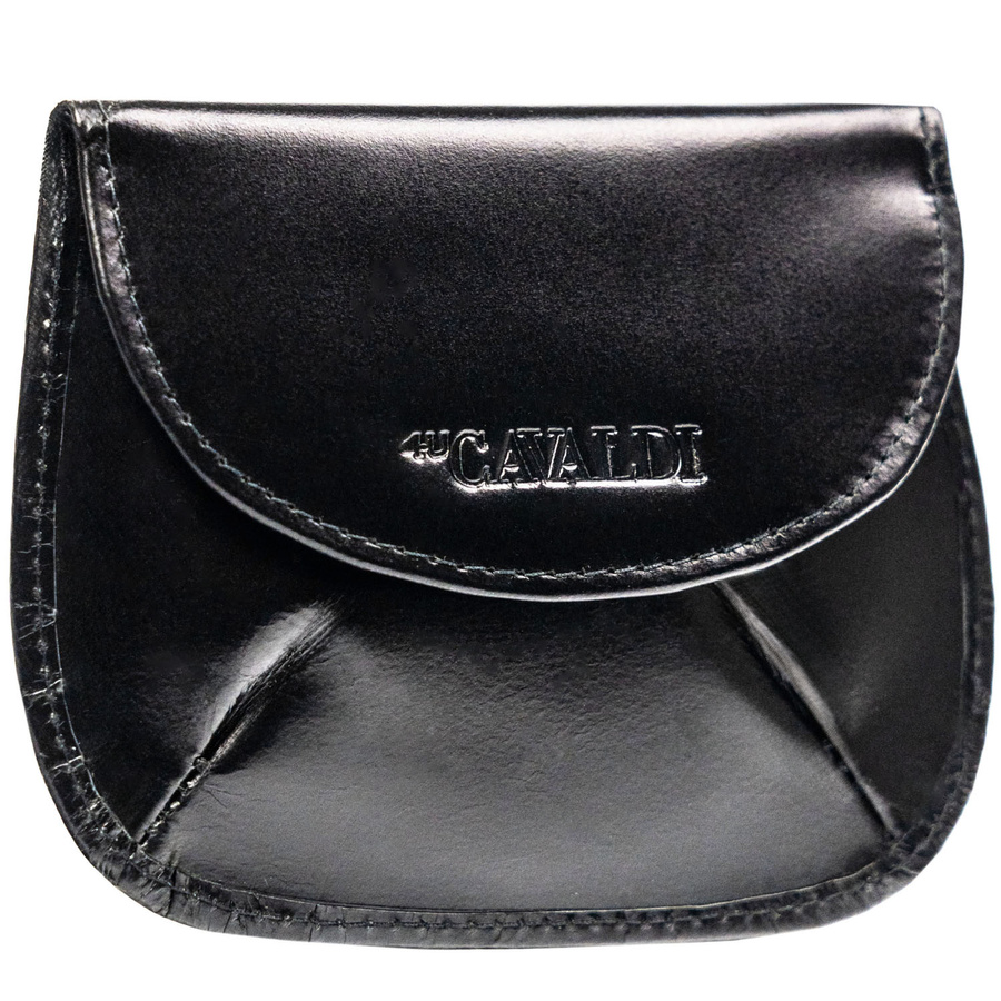 Skórzane, czarne etui na klucze z portmonetką damską - 4U Cavaldi