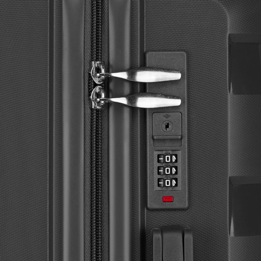 Mała walizka kabinowa z polipropylenu w szarym kolorze - Peterson