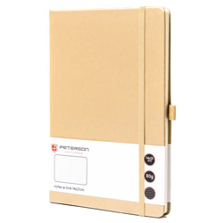 Beżowy notes w formacie A5 zadrukowany w linie - Peterson