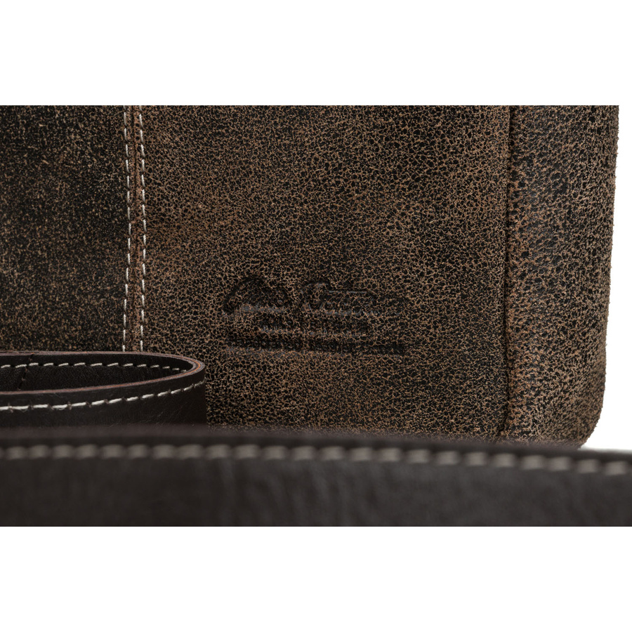 Praktyczna listonoszka męska ze skóry naturalnej w brązowym kolorze - Peterson