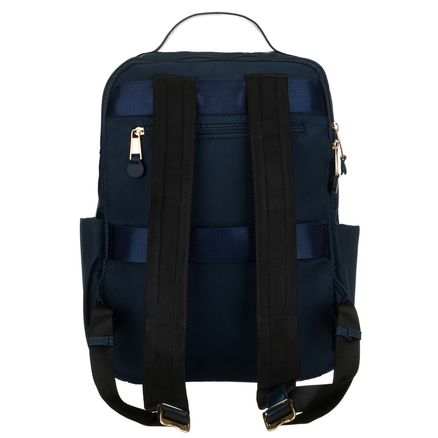 Nylonowy plecak damski w granatowym kolorze z uchwytem do mocowania na walizce - Peterson