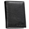 Czarny portfel męski ze skóry naturalnej bez zapięcia zewnętrznego, zapakowany w firmowe pudełko - Peterson