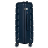 Granatowa, duża walizka z polipropylenu z obrotowymi kółkami - Peterson