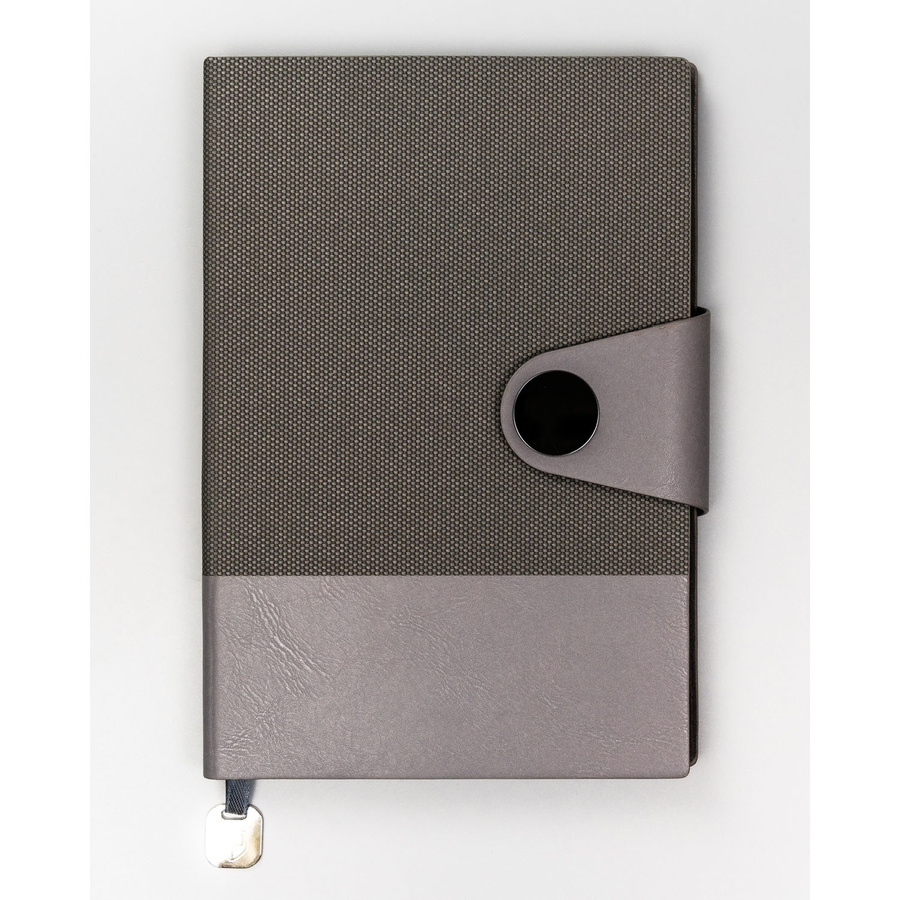 Szary notes w formacie A5 z wbudowaną zakładką - Peterson
