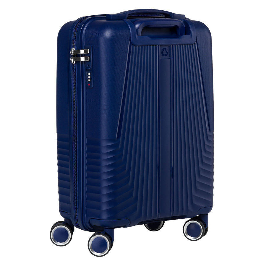 Kabinowa, granatowa walizka podróżna z teleskopowym uchwytem - Peterson