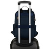 Nylonowy plecak damski w granatowym kolorze z uchwytem do mocowania na walizce - Peterson