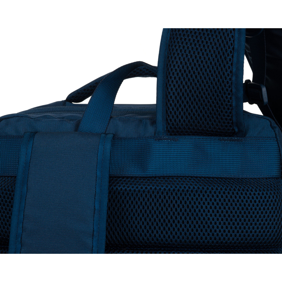 Plecak podróżny wykonany z cordury w granatowym kolorze, wyposażony w port USB - Peterson