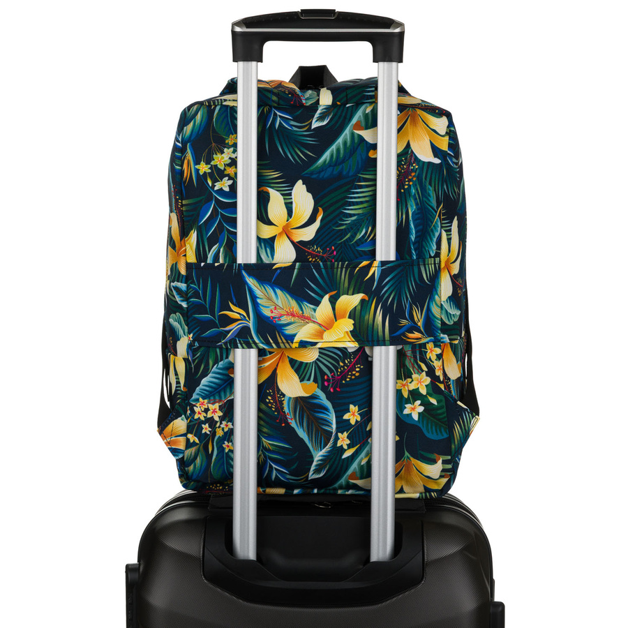 Pojemny plecak podróżny zamykany na suwak w kwiatowy wzór - Rovicky