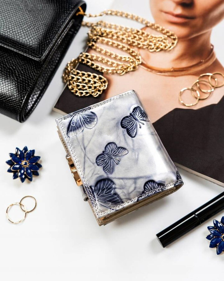 Skórzany portfel damski na bigiel i zatrzask - Peterson