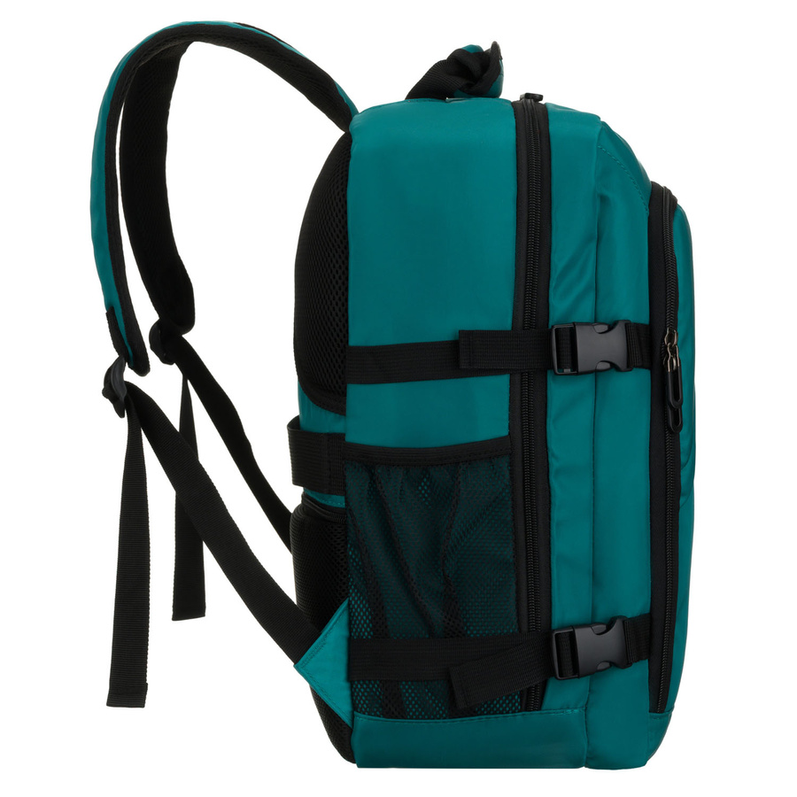 Turkusowy plecak podróżny, dwukomorowy i zamykany suwakiem - Peterson